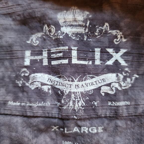 Helix Graphic Long Sleeve Button Up Shirt Mens Size XL Purple Cross Pride Honor - Picture 10 of 15